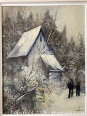 MaxSold Auction: Vintage MCM Oil Painting on Canvas by Canadian Listed Artist Micheline Leduc. - Mississauga (Ontario, Canada) SELLER MANAGED Estate Sale Online Auction - Greenbower Court
