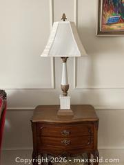 MaxSold Auction: Vintage/Antique White Porcelain Column Plinth Table Lamp. - Mississauga (Ontario, Canada) SELLER MANAGED Estate Sale Online Auction - Greenbower Court