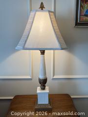 MaxSold Auction: Vintage/Antique White Porcelain Column Plinth Table Lamp. - Mississauga (Ontario, Canada) SELLER MANAGED Estate Sale Online Auction - Greenbower Court