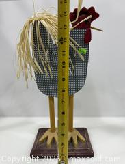 MaxSold Auction: Art Rooster Tabletop Figurine - Wood, Fabric, Straw - New Westminster (British Columbia, Canada) SELLER MANAGED Reseller Online Auction - Columbia Street