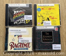 MaxSold Auction: Broadway & Musical Theatre 4-CD Lot - Ragtime, Sondheim, Joseph, La Mancha - New Westminster (British Columbia, Canada) SELLER MANAGED Reseller Online Auction - Columbia Street