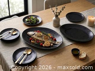 MaxSold Auction: CRATE & BARREL Black Stoneware 5-pc serving set (Matte Finish) - New Westminster (British Columbia, Canada) SELLER MANAGED Reseller Online Auction - Columbia Street