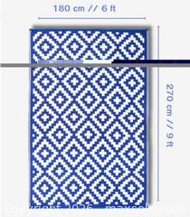 MaxSold Auction: Huge 6x9 ft Blue/White Patio Rug - Ultra-Durable & Stylish! - New Westminster (British Columbia, Canada) SELLER MANAGED Reseller Online Auction - Columbia Street