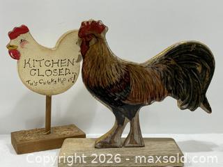MaxSold Auction: Lot of 2 Wooden Farmhouse Kitchen Figurines - New Westminster (British Columbia, Canada) SELLER MANAGED Reseller Online Auction - Columbia Street