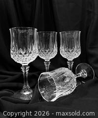 MaxSold Auction: Vintage French Style Crystal Goblets - Set of 4 - 6.25" Brilliant Cut - New Westminster (British Columbia, Canada) SELLER MANAGED Reseller Online Auction - Columbia Street