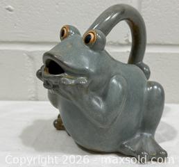 MaxSold Auction: Vintage Frog Ceramic Watering Can / Planter - 7" - New Westminster (British Columbia, Canada) SELLER MANAGED Reseller Online Auction - Columbia Street