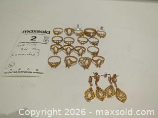 MaxSold Auction: 10K Yellow Gold Rings (unmounted) & Earrings - Langford (British Columbia, Canada) PARTNER MANAGED Estate Sale Online Auction - Leigh Road