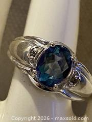 MaxSold Auction: 10K White Gold Vintage Ring with Blue/Teal Stone, Size 7 - Toronto (Ontario, Canada) SELLER MANAGED Downsizing Online Auction - O'connor Drive (CONDO)