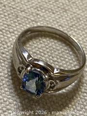 MaxSold Auction: 10K White Gold Vintage Ring with Blue/Teal Stone, Size 7 - Toronto (Ontario, Canada) SELLER MANAGED Downsizing Online Auction - O'connor Drive (CONDO)