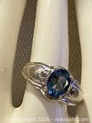 MaxSold Auction: 10K White Gold Vintage Ring with Blue/Teal Stone, Size 7 - Toronto (Ontario, Canada) SELLER MANAGED Downsizing Online Auction - O'connor Drive (CONDO)