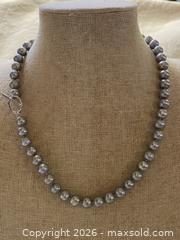 MaxSold Auction: Gray/Silver Cultured Pearl Necklace with Sterling Silver Clasp - Toronto (Ontario, Canada) SELLER MANAGED Downsizing Online Auction - O'connor Drive (CONDO)