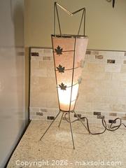 MaxSold Auction: MCM Era Metal Maple Leaves Wire Table Lamp with Fiberglass Cone Shade - Toronto (Ontario, Canada) SELLER MANAGED Downsizing Online Auction - O'connor Drive (CONDO)