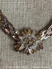 MaxSold Auction: Tri-Color Sterling Silver Floral Necklace & Bracelet Set with CZ - Toronto (Ontario, Canada) SELLER MANAGED Downsizing Online Auction - O'connor Drive (CONDO)