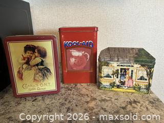 MaxSold Auction: Set of 3 Vintage Decorative Collectible Tins - Canton (Texas, USA) SELLER MANAGED Reseller Online Auction - VZ County Road 1311