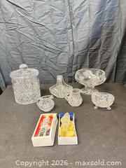MaxSold Auction: Assorted Clear Cut crystal Set in Starburst Pattern - Cobourg (Ontario, Canada) SELLER MANAGED Estate Sale Online Auction -  King Street East