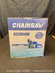 MaxSold Auction: New in box Blue Gasoline 2-Stroke Chainsaw Model 622051DB, 18 in Bar - Cobourg (Ontario, Canada) SELLER MANAGED Estate Sale Online Auction -  King Street East