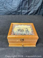 MaxSold Auction: Wooden Jewelry Box with Gold Tone Jewelry  - Cobourg (Ontario, Canada) SELLER MANAGED Estate Sale Online Auction -  King Street East