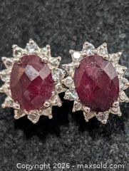 MaxSold Auction: Silver(2.99g)Dyed Ruby(2.2ct)Earring  - Toronto (Ontario, Canada) PARTNER MANAGED Downsizing Online Auction - Yonge Street