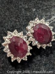 MaxSold Auction: Silver(2.99g)Dyed Ruby(2.2ct)Earring  - Toronto (Ontario, Canada) PARTNER MANAGED Downsizing Online Auction - Yonge Street