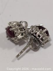 MaxSold Auction: Silver(2.99g)Dyed Ruby(2.2ct)Earring  - Toronto (Ontario, Canada) PARTNER MANAGED Downsizing Online Auction - Yonge Street