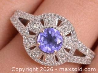 MaxSold Auction: Silver(3.2g)Amethyst &CZ Ring,size 7  - Toronto (Ontario, Canada) PARTNER MANAGED Downsizing Online Auction - Yonge Street