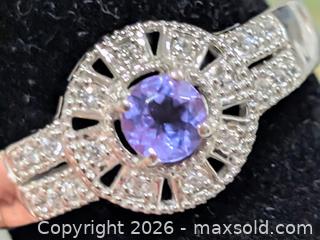 MaxSold Auction: Silver(3.2g)Amethyst &CZ Ring,size 7  - Toronto (Ontario, Canada) PARTNER MANAGED Downsizing Online Auction - Yonge Street