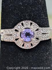MaxSold Auction: Silver(3.2g)Amethyst &CZ Ring,size 7  - Toronto (Ontario, Canada) PARTNER MANAGED Downsizing Online Auction - Yonge Street