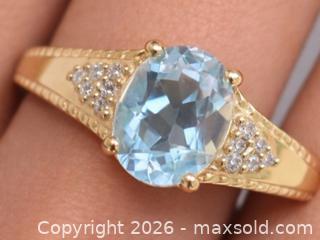MaxSold Auction: Silver(3.64g)Blue Topaz(1ct)Ring,size 7  - Toronto (Ontario, Canada) PARTNER MANAGED Downsizing Online Auction - Yonge Street