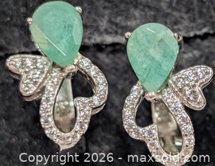 MaxSold Auction: Silver(3.84g)Emerald&CZ Earring - Toronto (Ontario, Canada) PARTNER MANAGED Downsizing Online Auction - Yonge Street