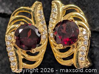 MaxSold Auction: Silver(4.02g)Garnet&CZ Earring  - Toronto (Ontario, Canada) PARTNER MANAGED Downsizing Online Auction - Yonge Street
