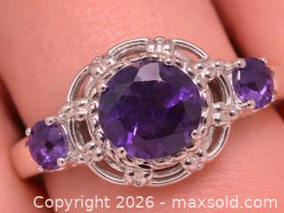 MaxSold Auction: Silver(4.2g) Amethyst Ring,size 7.5 - Toronto (Ontario, Canada) PARTNER MANAGED Downsizing Online Auction - Yonge Street