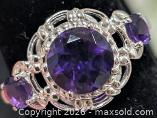 MaxSold Auction: Silver(4.2g) Amethyst Ring,size 7.5 - Toronto (Ontario, Canada) PARTNER MANAGED Downsizing Online Auction - Yonge Street