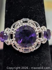 MaxSold Auction: Silver(4.2g) Amethyst Ring,size 7.5 - Toronto (Ontario, Canada) PARTNER MANAGED Downsizing Online Auction - Yonge Street