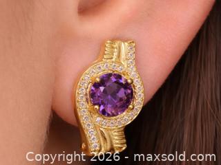 MaxSold Auction: Silver(5.39g) Amethyst&CZ Earring  - Toronto (Ontario, Canada) PARTNER MANAGED Downsizing Online Auction - Yonge Street