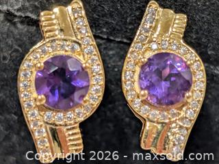 MaxSold Auction: Silver(5.39g) Amethyst&CZ Earring  - Toronto (Ontario, Canada) PARTNER MANAGED Downsizing Online Auction - Yonge Street