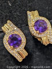 MaxSold Auction: Silver(5.39g) Amethyst&CZ Earring  - Toronto (Ontario, Canada) PARTNER MANAGED Downsizing Online Auction - Yonge Street