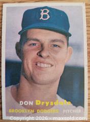 MaxSold Auction: 1957 Don Drysdale baseball card - Gloucester (Massachusetts, USA) SELLER MANAGED Downsizing Online Auction - Kondelin Road