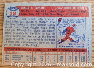 MaxSold Auction: 1957 Don Drysdale baseball card - Gloucester (Massachusetts, USA) SELLER MANAGED Downsizing Online Auction - Kondelin Road