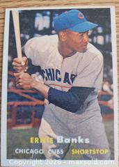 MaxSold Auction: 1957 Ernie Banks baseball card - Gloucester (Massachusetts, USA) SELLER MANAGED Downsizing Online Auction - Kondelin Road