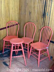 MaxSold Auction: Antique Painted Spindle Back Chairs + Stool - Hamilton (Ontario, Canada) SELLER MANAGED Estate Sale Online Auction - Gertrude Street