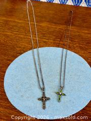 MaxSold Auction: Sterling Silver Crucifix (x2) - Marcasite + Rhinestone - Hamilton (Ontario, Canada) SELLER MANAGED Estate Sale Online Auction - Gertrude Street