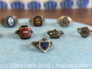 MaxSold Auction: Vintage Collection of Enamel Sterling Silver Institution/School Rings - Hamilton (Ontario, Canada) SELLER MANAGED Estate Sale Online Auction - Gertrude Street