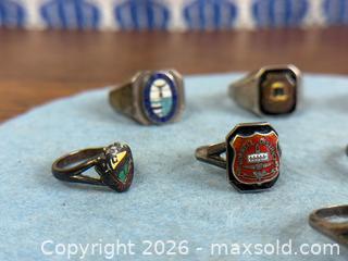 MaxSold Auction: Vintage Collection of Enamel Sterling Silver Institution/School Rings - Hamilton (Ontario, Canada) SELLER MANAGED Estate Sale Online Auction - Gertrude Street