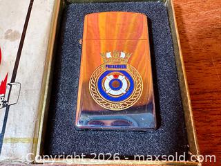 MaxSold Auction: Zippo Slim Lighter "Preserver" Royal Navy Crest MIB - Hamilton (Ontario, Canada) SELLER MANAGED Estate Sale Online Auction - Gertrude Street