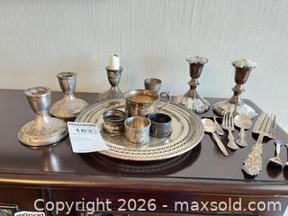 MaxSold Auction: Mixed Sterling Silver Tableware Lot — Candlesticks, Tray, Flatware - Atlanta (Georgia, USA) PARTNER MANAGED Estate Sale Online Auction - Oakdale Road Ne