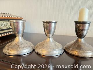 MaxSold Auction: Mixed Sterling Silver Tableware Lot — Candlesticks, Tray, Flatware - Atlanta (Georgia, USA) PARTNER MANAGED Estate Sale Online Auction - Oakdale Road Ne