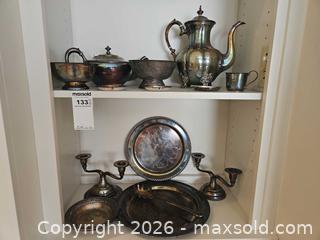 MaxSold Auction: Victorian Ornate Silver Plated Tea & Serving Set with Candlesticks - Atlanta (Georgia, USA) PARTNER MANAGED Estate Sale Online Auction - Oakdale Road Ne