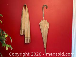 MaxSold Auction: Andre Michaud Hand Carved Wood Wall Art – Umbrella & Scarf Quebec Folk Art - London (Ontario, Canada) PARTNER MANAGED Downsizing Online Auction - Trillium Crescent
