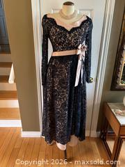 MaxSold Auction: Handmade 1960s Black Lace Evening Dress Pink Poly Satin Lining XS/Small - London (Ontario, Canada) PARTNER MANAGED Downsizing Online Auction - Trillium Crescent