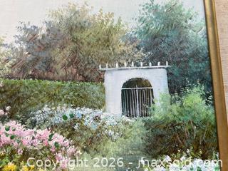 MaxSold Auction: Large Framed Floral Garden Landscape Oil Painting – Signed – 32in - London (Ontario, Canada) PARTNER MANAGED Downsizing Online Auction - Trillium Crescent